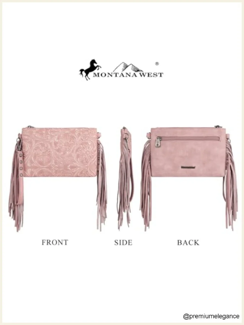 Vintage Floral Embossed Crossbody Clutch with Wristlet